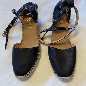 Maypol wedges with leather ankle strap